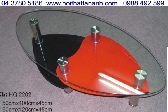 BTE-02 bàn trà elip kính huy quang